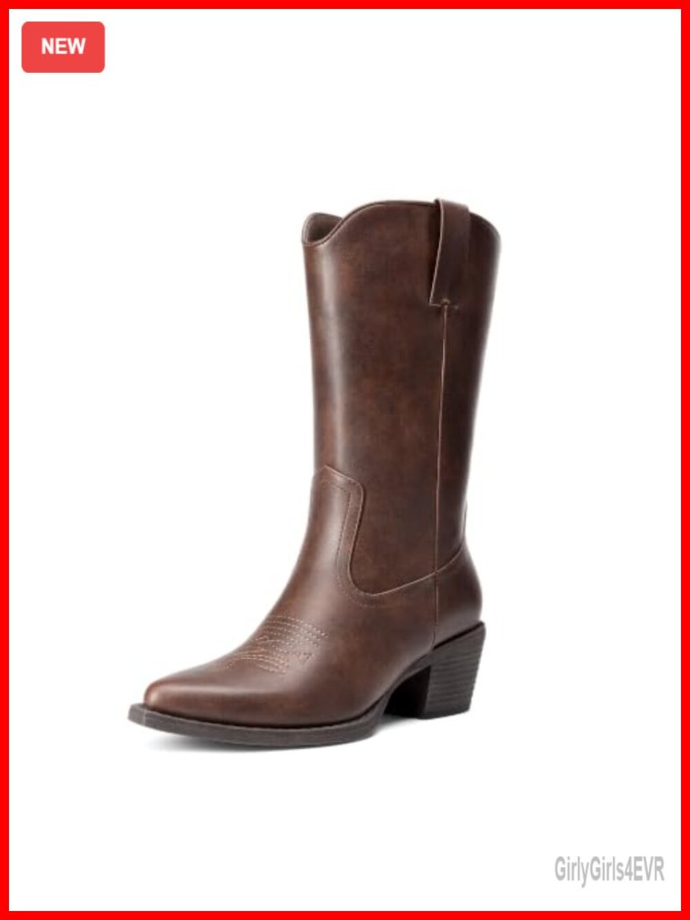Cowboy Boots for Women Mid-Calf Western Pull-On with Cushioned Insole